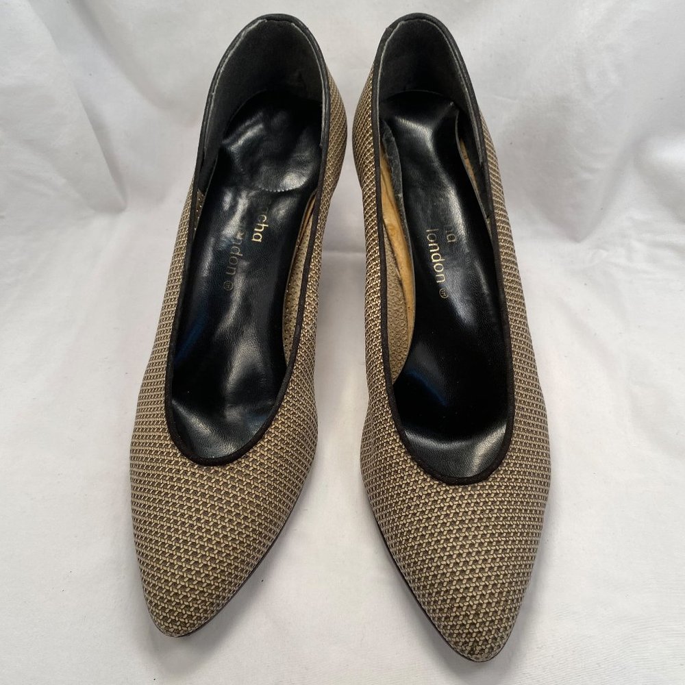 Khaki Woven Pumps